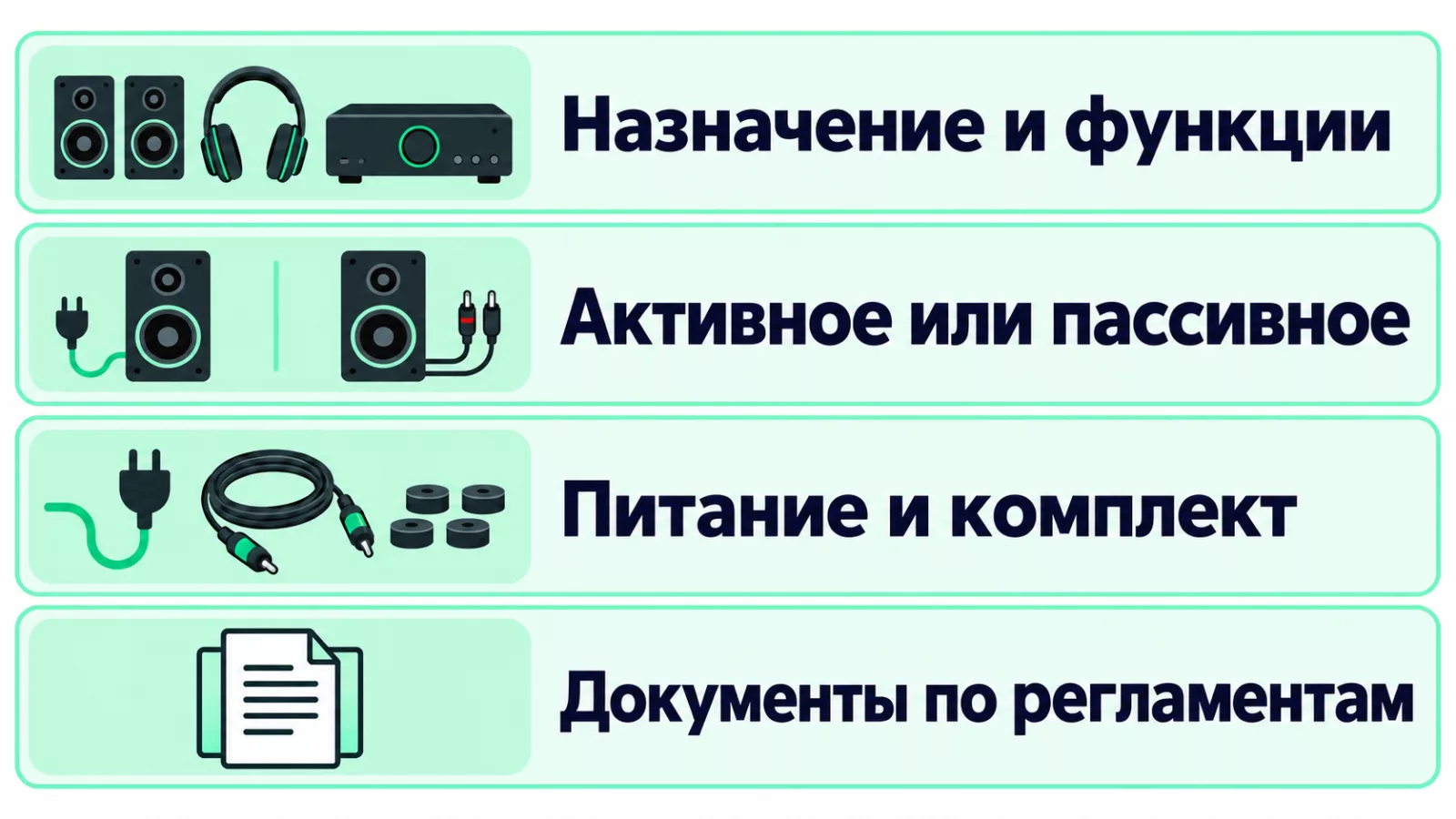 Выбор документов для аудиотехники