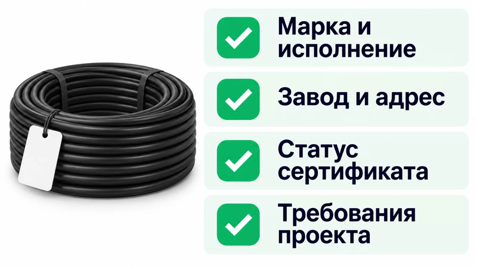 Проверка документов и маркировки кабеля при поставке